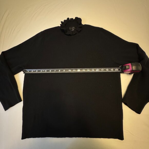 J.Crew Black Merino Wool Ruffle-Neck Sweater XXL - 0096 - Picture 3 of 7